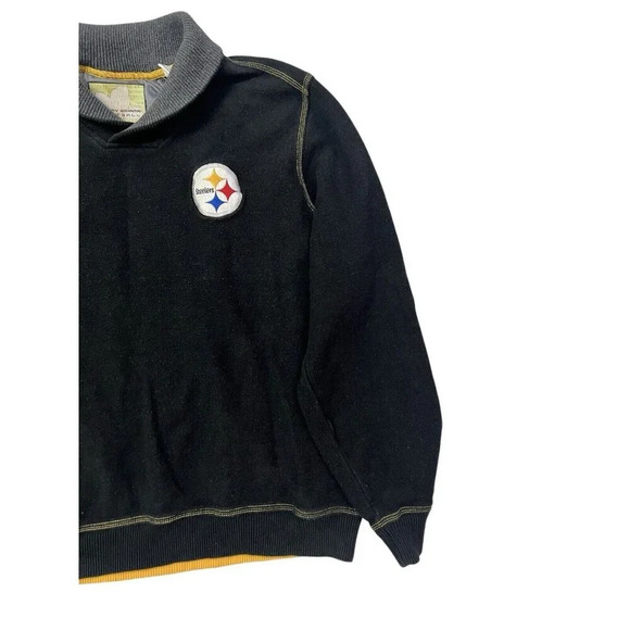 Tommy Bahama Sweater Mens Medium Pittsburgh Steelers Shawl Collar Football NFL - Picture 3 of 10